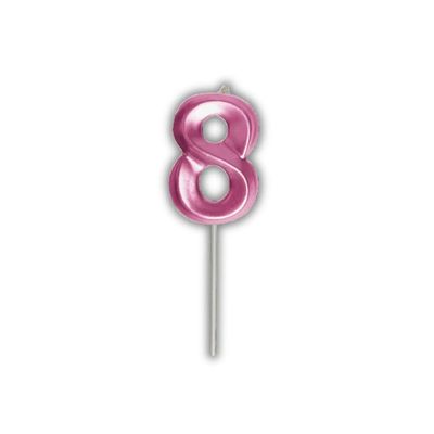 Vela De Aniversário Slim Metallic Pink Modelo ?