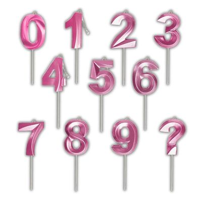 Vela De Aniversário Slim Metallic Pink Modelo ?