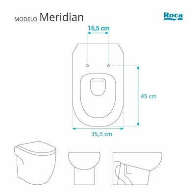 Tampa De Vaso Em Mdf Meridian Branco Para Bacia Roca