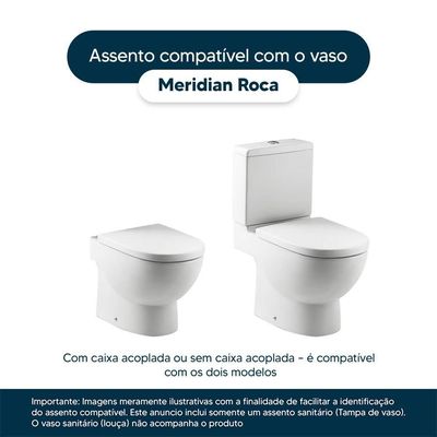 Tampa De Vaso Em Mdf Meridian Branco Para Bacia Roca