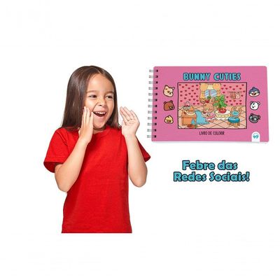 Kit 2 Livro De Colorir Cuties 128 Páginas Bunny E Kittie