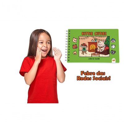 Kit 2 Livro De Colorir Cuties 128 Páginas Bunny E Kittie