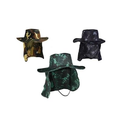 Chapéu De Poliéster Modelo Pescaria Camuflado Com Proteção Para O Pescoço - Glx