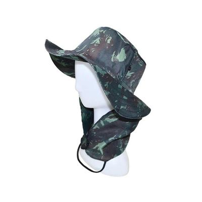 Chapéu De Poliéster Modelo Pescaria Camuflado Com Proteção Para O Pescoço - Glx