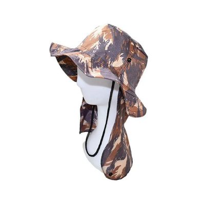 Chapéu De Poliéster Modelo Pescaria Camuflado Com Proteção Para O Pescoço - Glx