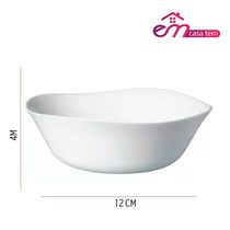 Jogo 4 Bowl De Vidro Opalino Branco Quadrado Tigela Molho Sobremesa 12cm Em Casa Tem