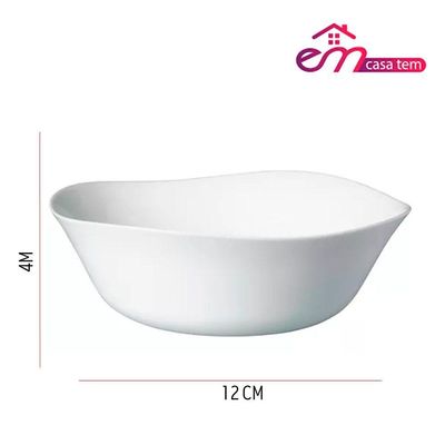 Jogo 4 Bowl De Vidro Opalino Branco Quadrado Tigela Molho Sobremesa 12cm Em Casa Tem