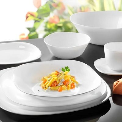 Jogo 4 Bowl De Vidro Opalino Branco Quadrado Tigela Molho Sobremesa 12cm Em Casa Tem