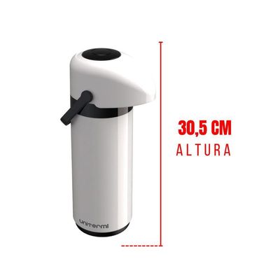 Garrafa Térmica Pressão Verona 1 L Branca - Unitermi