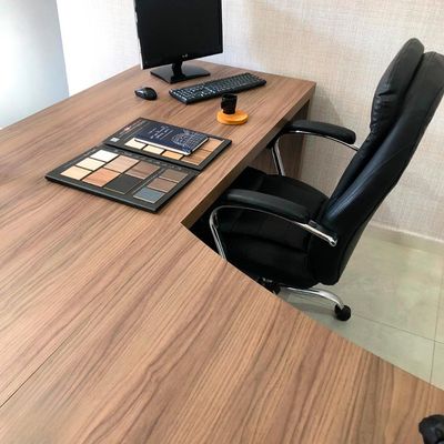Mesa de Escritório Zamora Lado Esquerdo Nogal e Preto
