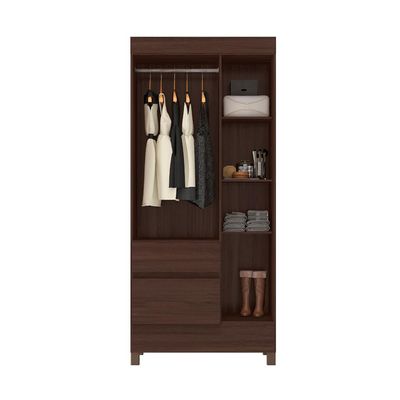 Guarda-Roupa Solteiro Wind 3 Portas 2 Gavetas Café