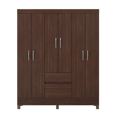 Guarda-Roupa Casal Flash 6 Portas 2 Gavetas Café