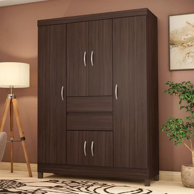 Guarda-Roupa Casal Ecom 6 Portas 2 Gavetas Café
