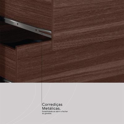 Guarda-Roupa Casal com Espelho Trevi 4 Portas 6 Gavetas Café
