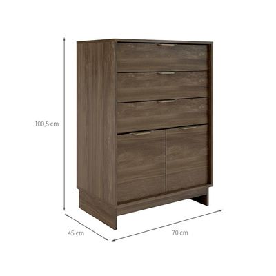 Cômoda Bergen 2 Portas 3 Gavetas Legno