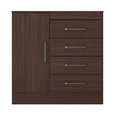 Cômoda Montevidéu 1 Porta 4 Gavetas Café