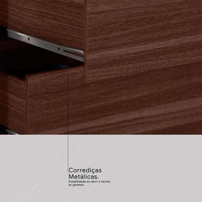 Cômoda Montevidéu 1 Porta 4 Gavetas Café