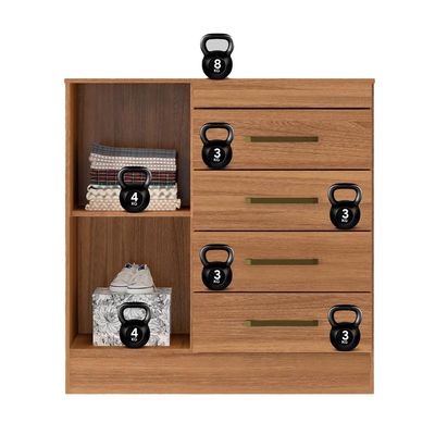 Cômoda Montevidéu 1 Porta 4 Gavetas Amêndoa