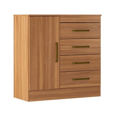 Cômoda Montevidéu 1 Porta 4 Gavetas Amêndoa