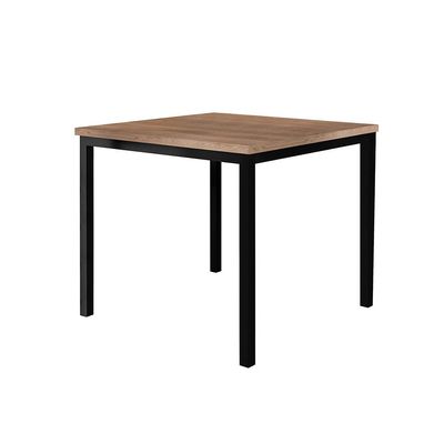 Conjunto de Mesa Quadrada com Tampo MDP e 4 Cadeiras Adriana Revestimento Sintético Platina e Preto