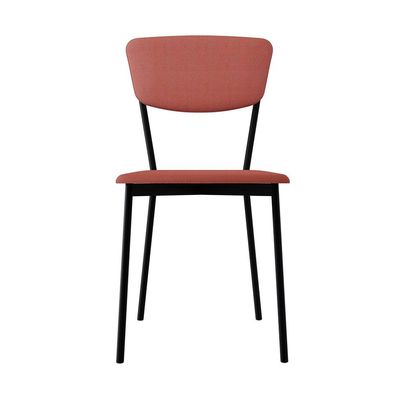 Conjunto com 2 Cadeiras Retrô Poliéster Rosa e Preto