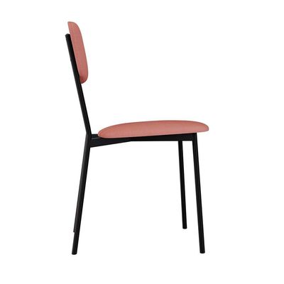 Conjunto com 2 Cadeiras Retrô Poliéster Rosa e Preto