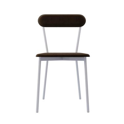Conjunto com 2 Cadeiras Emília Veludo Marrom e Branco