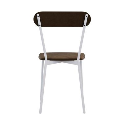 Conjunto com 2 Cadeiras Emília Veludo Marrom e Branco