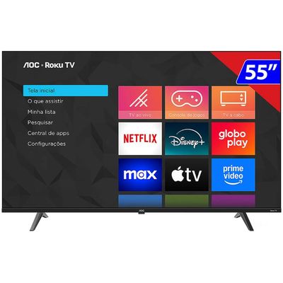 TV 55P AOC LED Roku SMART 4K Wifi - 55U7045/78G