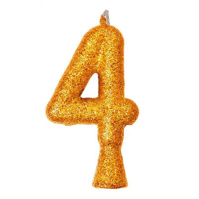 Vela De Aniversário Puro Glitter Dourada Modelo 1