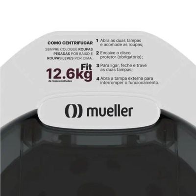 Centrífuga De Roupas Com Dupla Tampa Dry 12,6 Kg Branca Mueller
