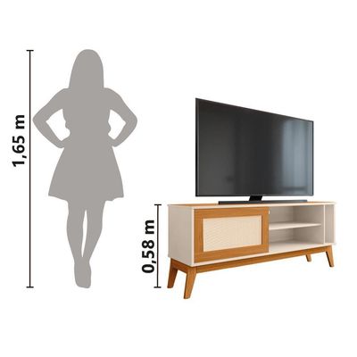 Rack Bancada Para Tv Até 55 Polegada Caribe Edn Off W/natu