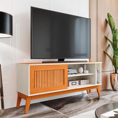 Rack Bancada Para Tv Até 55 Polegadas 1,36m Ripado Aruba