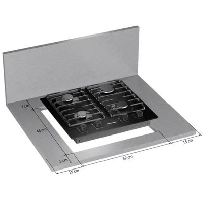 Cooktop 4 Bocas Gás Mesa De Vidro Preto Bivolt Mueller