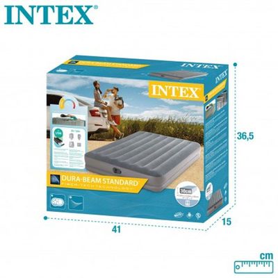 Colchão Inflável Casal Queen Fiber Tech Prestige Com Bomba Usb Intex