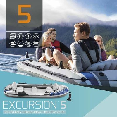 Barco Bote Inflável Excursion 5 - Intex Remos E Bomba
