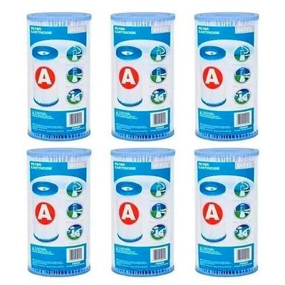 Kit 06 Cartuchos Refil Tipo A Filtro Intex Bomba 2006 3785