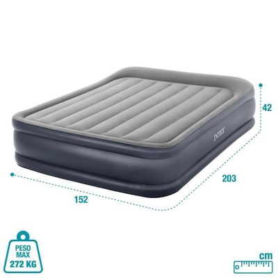 Colchão Inflável Casal Dura Beam Queen Raised 110v Intex