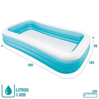 Piscina Inflável 1000 Litros Retangular Com Capa - Intex