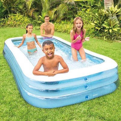 Piscina Inflável 1000 Litros Retangular Com Capa - Intex