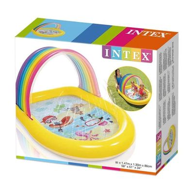 Piscina Inflável Infantil Com Jatos Arco Iris 84 Litros Intex