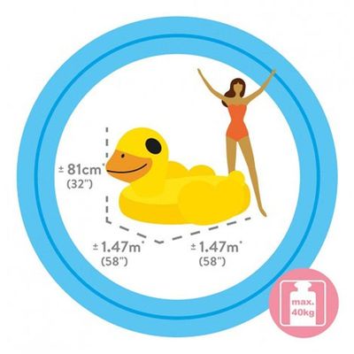 Boia Inflável Grande Pato Amarelo 147cm Intex