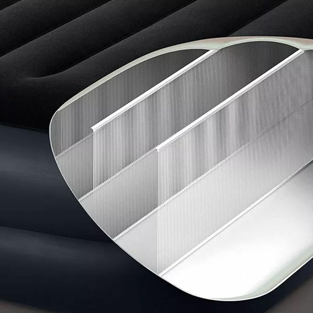 Colchão Inflável Casal Dura Beam Raised Preto Com Bomba Elétrica 220v
