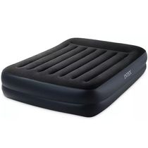 Colchão Inflável Casal Dura Beam Raised Preto Com Bomba Elétrica 220v