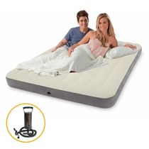 Colchão Inflável Casal Dura Beam Fiber Tech Queen Com Bomba De Encher Intex