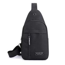 Bolsa Mochila Impermeável Transversal Crossbody Pochete De Peito Portátil Alça única Ajustável Preto