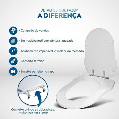 Assento Sanitário Hampton Cinza Platina Para Vaso Incepa