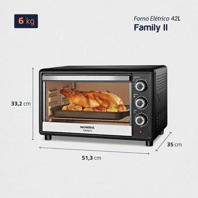 Forno Elétrico Mondial 42L FR-42 Preto 110V