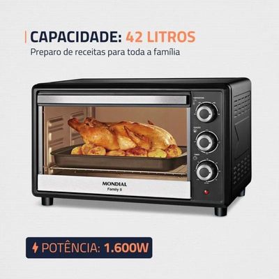 Forno Elétrico Mondial 42L FR-42 Preto 110V
