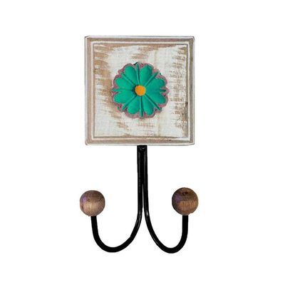 Kit Banheiro Com 2 Toalheiros Duplos + Porta Papel Higiênico + Toalheiro Rustico Artesanal Cor Verde